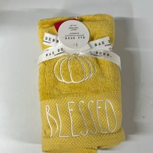 Rae Dunn Blessed Yellow Hand Towels